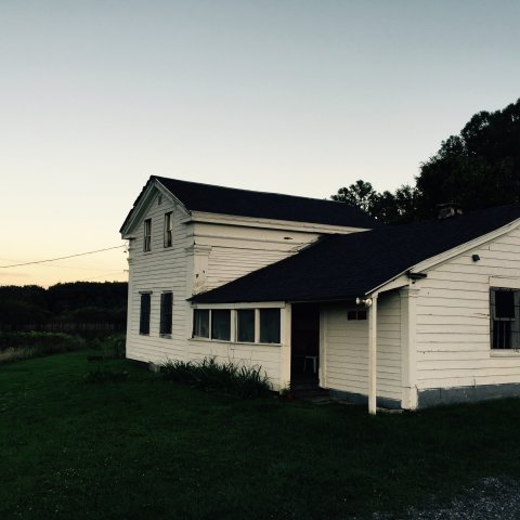 The Hinsdale House at dusk