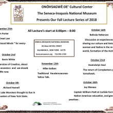 2018 Seneca Museum Fall Lecture Series