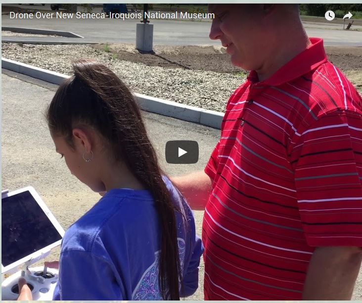 Drone over New Seneca-Iroquois National Museum 