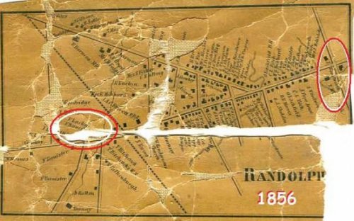 1856 map of Randolph showing location of Woodworth