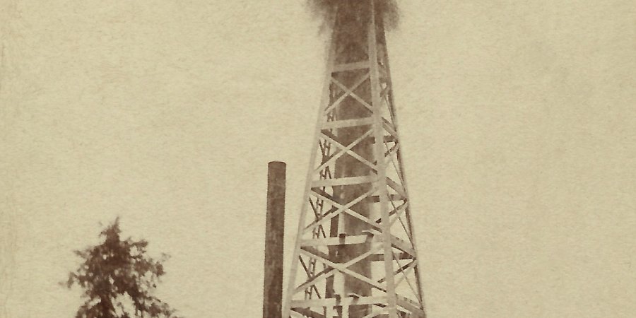 Gas well in Otto NY at Skinner Hollow c1911
