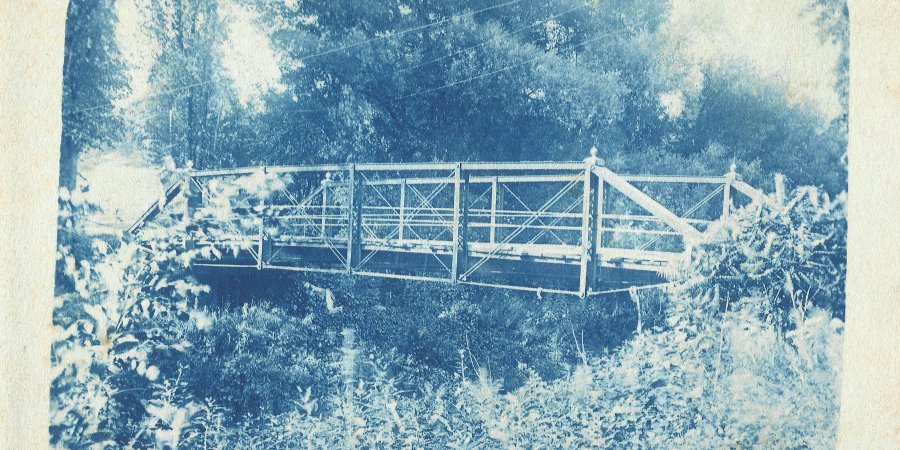 Skinner Hollow Bridge in Otto - c1910 cyanotype