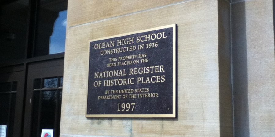 Plaque on the High School