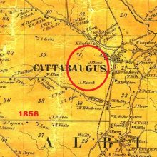 Map of New Albion and Joseph Plumb's location in Cattaraugus, NY
