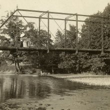 Zoar Valley Bridge in Otto across the Cattaraugus Creek c 1920