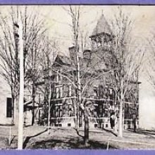 1908 view of the school and M. E. Church 