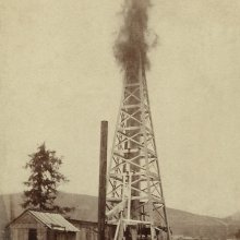 Gas well in Otto NY at Skinner Hollow c1911