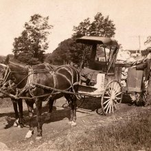 Steve Watson with his peddle cart circa 1910